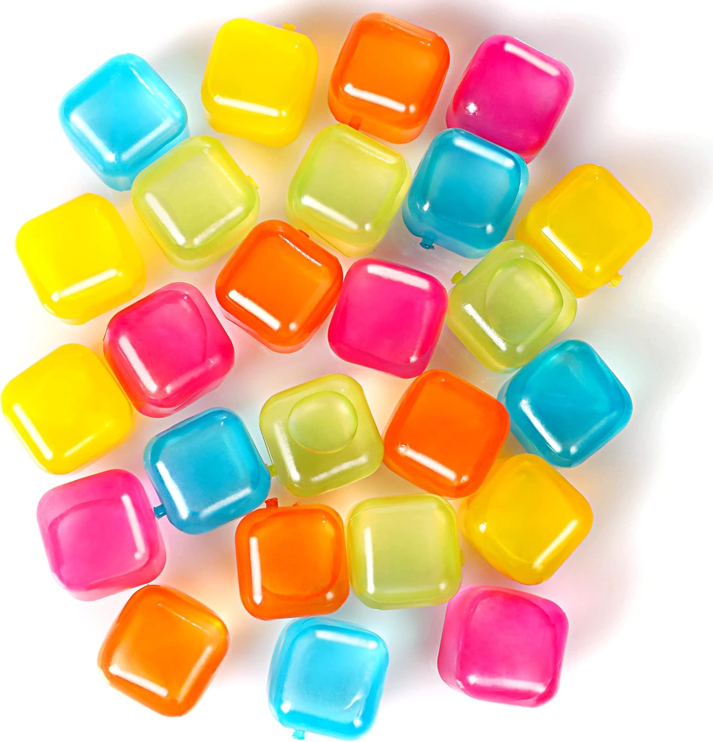 Reusable Ice Cube Plastic Ice Cubes 10 Pack Colorful Refreezable IceCubes for drinks, Whiskey, Vodka or Coffee, Washable Non-Melting Ice Cubes Non-Diluting